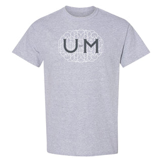Michigan Ornate Initials T-Shirt - Sport Grey