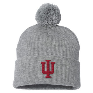 Indiana Primary Logo Pom Pom Cuffed Beanie