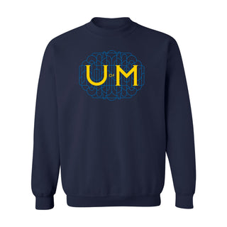 Michigan Ornate Initials Crewneck Sweatshirt - Navy