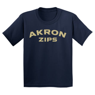 Akron Zips Arch Logo Youth T-Shirt - Navy