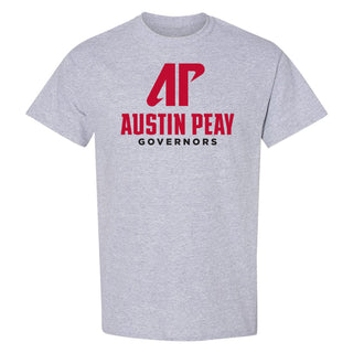 Austin Peay Governors Institutional Logo T-Shirt - Sport Grey