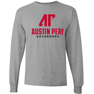 Austin Peay Governors Institutional Logo Long Sleeve - Sport Grey