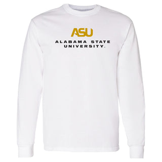 Alabama State Hornets Institutional Logo Long Sleeve - White