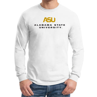 Alabama State Hornets Institutional Logo Long Sleeve - White
