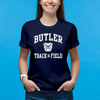 Butler University Bulldogs Arch Logo Track & Field Short Sleeve T Shirt - Navy
