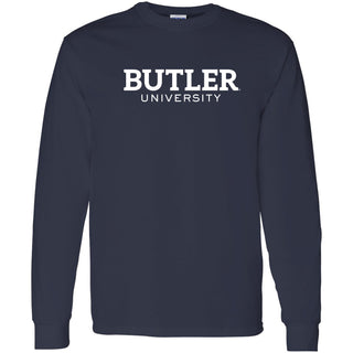 Butler University Bulldogs Institutional Logo Long Sleeve T-Shirt - Navy