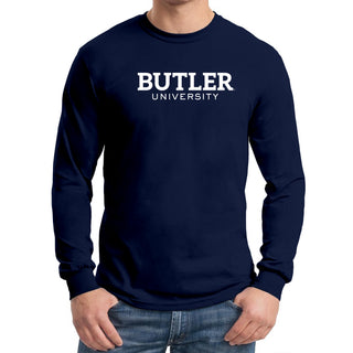 Butler University Bulldogs Institutional Logo Long Sleeve T-Shirt - Navy