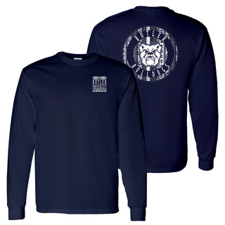 Butler University Bulldogs Aztec Pattern Emblem Long Sleeve T-Shirt - Navy