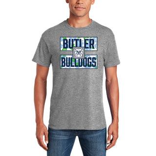 Butler University Bulldogs Hibiscus Pattern Blocks T-Shirt - Graphite Heather