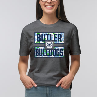 Butler University Bulldogs Hibiscus Pattern Blocks T-Shirt - Graphite Heather