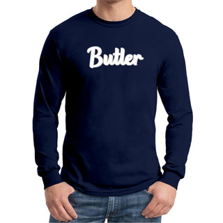 Butler University Bulldogs Basic Script Cotton Long Sleeve T-Shirt - Navy