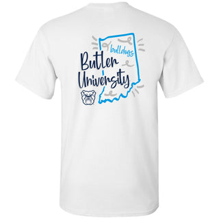 Butler University Bulldogs Playful Sketch T-Shirt - White