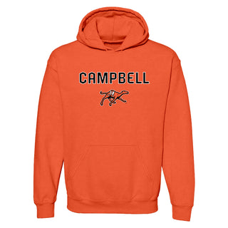 Campbell University Fighting Camels Arch Logo Heavy Cotton Blend Hoodie  - Orange