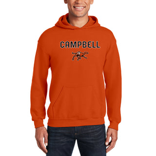 Campbell University Fighting Camels Arch Logo Heavy Cotton Blend Hoodie  - Orange