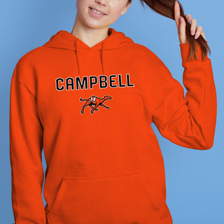 Campbell University Fighting Camels Arch Logo Heavy Cotton Blend Hoodie  - Orange