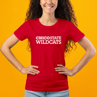 Chico State Wildcats Basic Block Women's T-Shirt - Red