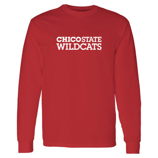 Chico State Wildcats Basic Block Long Sleeve T-Shirt - Red