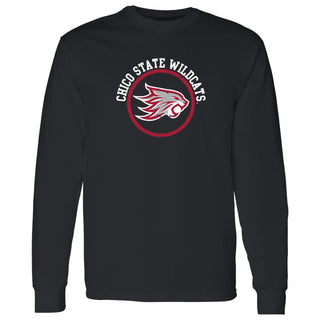 Chico State Wildcats Distressed Circle Logo Long Sleeve T-Shirt - Black