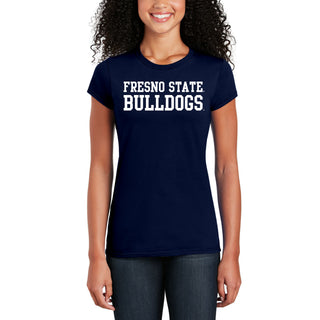 Fresno State Bulldogs Basic Block Women's T-Shirt - Navy