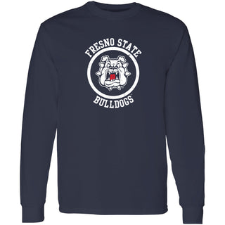 Fresno State Bulldogs Distressed Circle Logo Long Sleeve T-Shirt - Navy