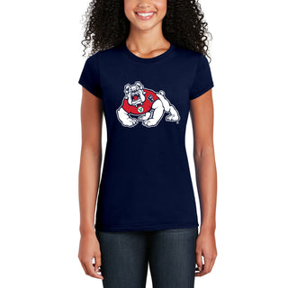 Fresno State Bulldogs Primary Logo Women's T-Shirt - Navy