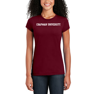Chapman University Panthers Basic Block Women's T-Shirt - Cardinal