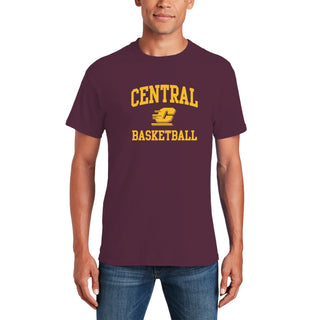 Central Michigan Arch Logo Basketball T-Shirt - Maroon