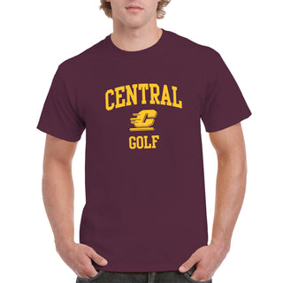 Central Michigan Arch Logo Golf T-Shirt - Maroon