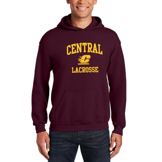Central Michigan Arch Logo Lacrosse Hoodie - Maroon