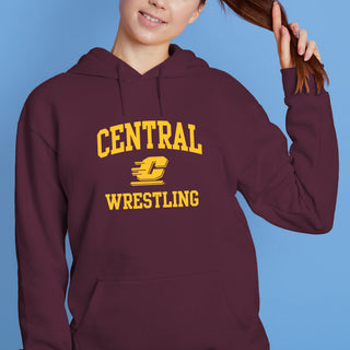 Central Michigan Arch Logo Wrestling Hoodie - Maroon