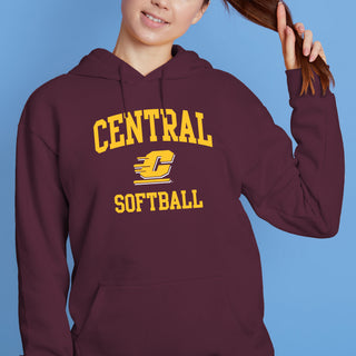 Central Michigan Arch Logo Softball Hoodie - Maroon