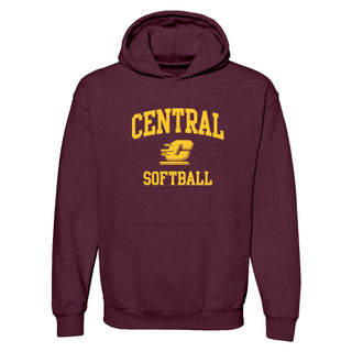 Central Michigan Arch Logo Softball Hoodie - Maroon