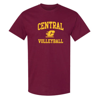 Central Michigan Arch Logo Volleyball T-Shirt - Maroon