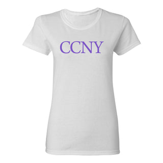 City College of New York Beavers Basic Block Women's T-Shirt - White