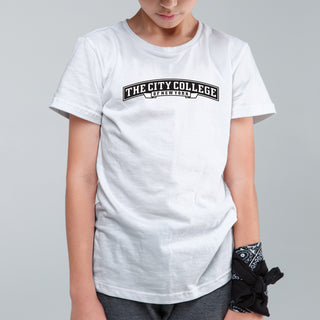 City College of New York Beavers Arch Logo Youth  - White