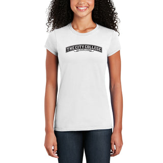 City College of New York Beavers Arch Logo Women's T-Shirt - White