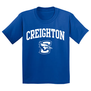 Creighton University Bluejays Arch Logo Youth Short Sleeve T Shirt - Royal