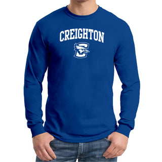 Creighton University Bluejays Arch Logo Long Sleeve T Shirt - Royal