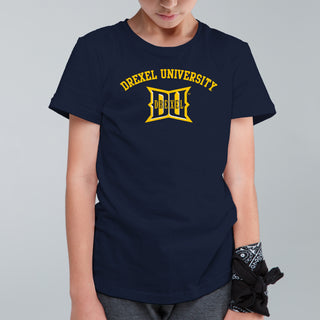 Drexel University Dragons Arch Logo Youth T-Shirt - Navy