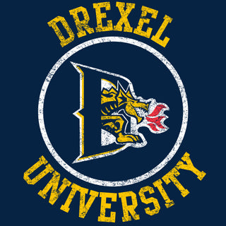 Drexel University Dragons Distressed Circle Logo T-Shirt - Navy