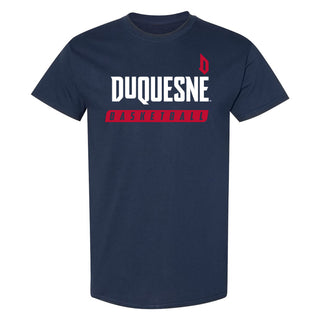 Duquesne Basketball Slant T-Shirt - Navy