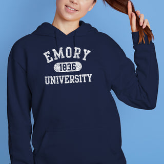 Emory University Eagles Athletic Arch Heavy Blend Hoodie - Navy