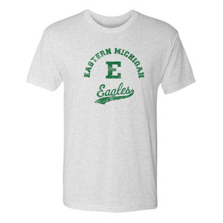 Eastern Michigan Retro Script NLA Triblend T-Shirt - Heather White