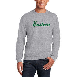 Eastern Michigan Script Logo Crewneck - Sport Grey