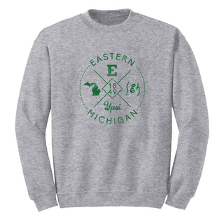 Eastern Michigan Identity Stamp Crewneck - Sport Grey