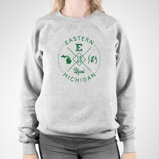 Eastern Michigan Identity Stamp Crewneck - Sport Grey
