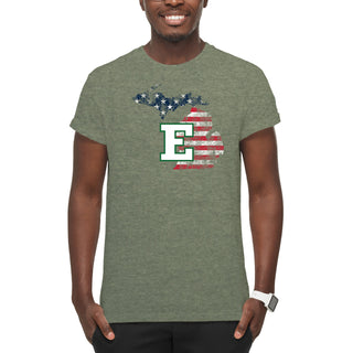 Eastern Michigan Patriotic State Silhouette T-Shirt - Heather Military