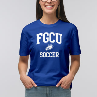 Florida Gulf Coast University Arch Logo Soccer Short Sleeve T Shirt - Royal