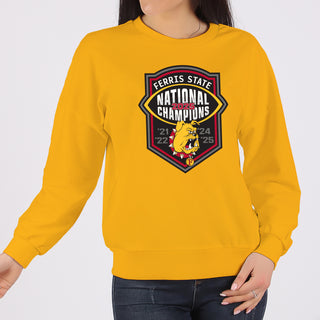 Ferris State 2025 Football National Champions Crewneck Sweatshirt - Gold