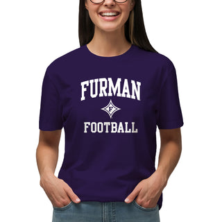 Furman Arch Logo Football T-Shirt - Purple